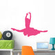 Hot-pink Jumping Ballet Dancer Wall Decal