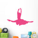 Hot-pink Jumping Ballet Dancer Wall Decal