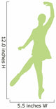 Ballet Silhouette Lime Green Wall Decal
