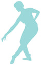 Ballet Silhouette Light Blue Wall Decal