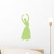Ballet Silhouette Lime Green Wall Decal