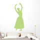 Ballet Silhouette Lime Green Wall Decal