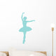 Ballet Silhouette Light Blue Wall Decal