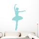 Ballet Silhouette Light Blue Wall Decal