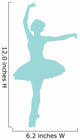 Ballet Silhouette Light Blue Wall Decal