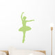 Ballet Silhouette Lime Green Wall Decal