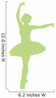 Ballet Silhouette Lime Green Wall Decal