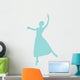 Ballet Silhouette Light Blue Wall Decal