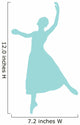 Ballet Silhouette Light Blue Wall Decal