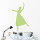 Ballet Silhouette Lime Green Wall Decal