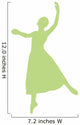 Ballet Silhouette Lime Green Wall Decal