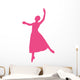 Ballet Silhouette Hot Pink Wall Decal
