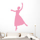 Ballet Silhouette Pink Wall Decal