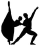 Black Coupled Dancing Ballerinas Wall Decal