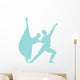 Blue Partnered Dancers Ballerinas Wall Decal
