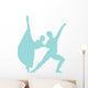 Blue Partnered Dancers Ballerinas Wall Decal