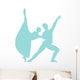 Blue Partnered Dancers Ballerinas Wall Decal