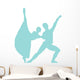 Blue Partnered Dancers Ballerinas Wall Decal