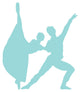 Blue Partnered Dancers Ballerinas Wall Decal