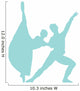 Blue Partnered Dancers Ballerinas Wall Decal