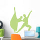 Green Partnered Dancers Ballerinas Wall Decal
