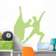 Green Partnered Dancers Ballerinas Wall Decal