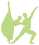 Green Partnered Dancers Ballerinas Wall Decal