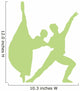 Green Partnered Dancers Ballerinas Wall Decal