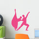 Hot-pink Partnered Dancers Ballerinas Wall Decal