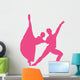 Hot-pink Partnered Dancers Ballerinas Wall Decal