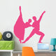 Hot-pink Partnered Dancers Ballerinas Wall Decal