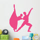 Hot-pink Partnered Dancers Ballerinas Wall Decal