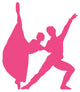 Hot-pink Partnered Dancers Ballerinas Wall Decal