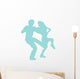 Ballet Silhouette Couples Blue Wall Decal
