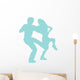 Ballet Silhouette Couples Blue Wall Decal