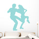 Ballet Silhouette Couples Blue Wall Decal