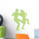 Ballet Silhouette Couples Green Wall Decal