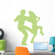 Ballet Silhouette Couples Green Wall Decal