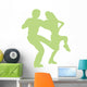 Ballet Silhouette Couples Green Wall Decal