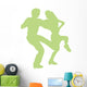 Ballet Silhouette Couples Green Wall Decal