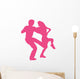 Ballet Silhouette Couples Pink Wall Decal
