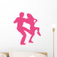 Ballet Silhouette Couples Pink Wall Decal