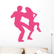 Ballet Silhouette Couples Pink Wall Decal