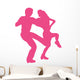 Ballet Silhouette Couples Pink Wall Decal