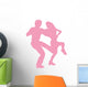 Ballet Silhouette Couples Pink Wall Decal