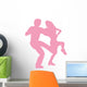 Ballet Silhouette Couples Pink Wall Decal