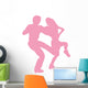 Ballet Silhouette Couples Pink Wall Decal
