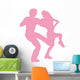 Ballet Silhouette Couples Pink Wall Decal