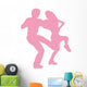 Ballet Silhouette Couples Pink Wall Decal
