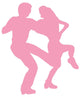 Ballet Silhouette Couples Pink Wall Decal